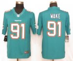 Jerseys Factory Cheap Nike Dolphins #91 Cameron Wake Aqua Green