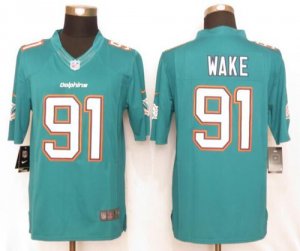 Jerseys Factory Cheap Nike Dolphins #91 Cameron Wake Aqua Green