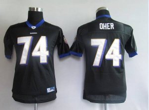 Jerseys Factory Cheap Ravens #74 Michael Oher Black Embroidered