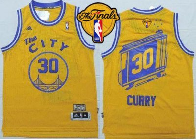 Jerseys Factory Cheap Warriors #30 Stephen Curry Gold Throwback