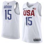 Jerseys Factory Cheap Nike Team USA #15 Carmelo Anthony White 20