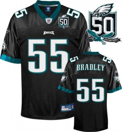 Jerseys Factory Cheap Eagles #55 Stewart Bradley Black With Team