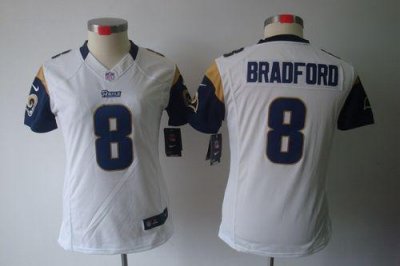 Jerseys Factory Cheap Nike Rams #8 Sam Bradford White Women's Em