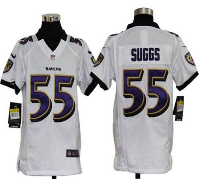 Jerseys Factory Cheap Nike Ravens #55 Terrell Suggs White Youth