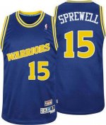 Jerseys Factory Cheap Warriors #15 Latrell Sprewell Blue Throwba
