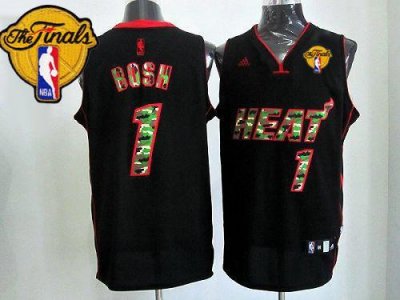 Jerseys Factory Cheap Heat #1 Chris Bosh Black Camo Fashion Fina