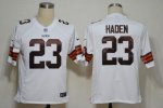 Jerseys Factory Cheap Nike Browns #23 Joe Haden White Men's Embr