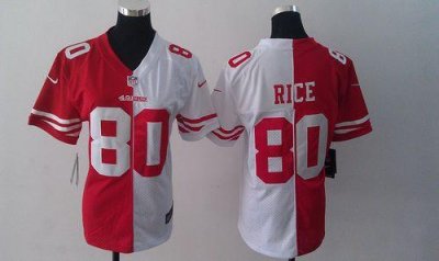 Jerseys Factory Cheap Nike 49ers #80 Jerry Rice Red/White Women'