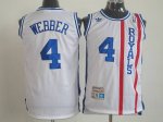 Jerseys Factory Cheap Kings #4 Chris Webber White Throwback Stit