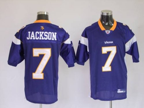 Jerseys Factory Cheap Vikings #7 Tarvaris Jackson Purple Stitche