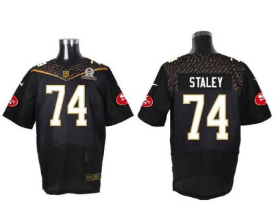 Jerseys Factory Cheap Nike 49ers #74 Joe Staley Black 2016 Pro B