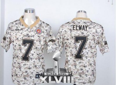 Jerseys Factory Cheap Nike Broncos #7 John Elway Camo USMC Super