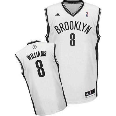 Jerseys Factory Cheap Nets #8 Deron Williams White Home Revoluti