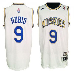 Jerseys Factory Cheap Timberwolves #9 Ricky Rubio White ABA Hard