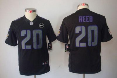 Jerseys Factory Cheap Nike Ravens #20 Ed Reed Black Impact With
