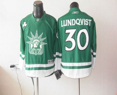Jerseys Factory Cheap Rangers St Patty's Day #30 Henrik Lundqvis