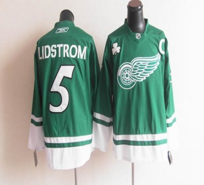 Jerseys Factory Cheap Red Wings St Patty's Day #5 Nicklas Lidstr