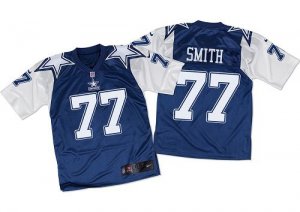 Jerseys Factory Cheap Nike Cowboys #77 Tyron Smith Navy Blue/Whi