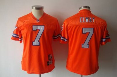 Jerseys Factory Cheap Broncos #7 John Elway Orange Women's Throw