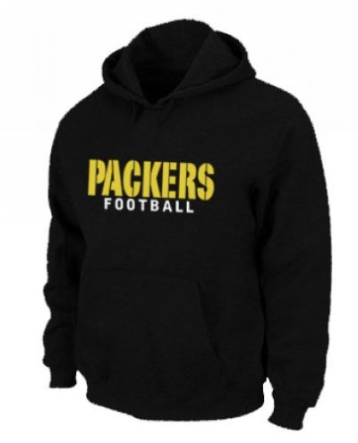 Jerseys Factory Cheap Green Bay Packers Font Pullover Hoodie Bla