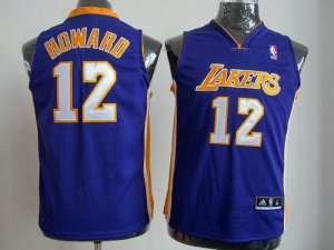 Jerseys Factory Cheap Revolution 30 Lakers #12 Dwight Howard Pur