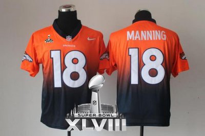 Jerseys Factory Cheap Nike Broncos #18 Peyton Manning Orange/Nav