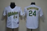 Jerseys Factory Cheap Athletics #24 Rickey Henderson White Embro