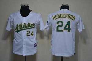 Jerseys Factory Cheap Athletics #24 Rickey Henderson White Embro