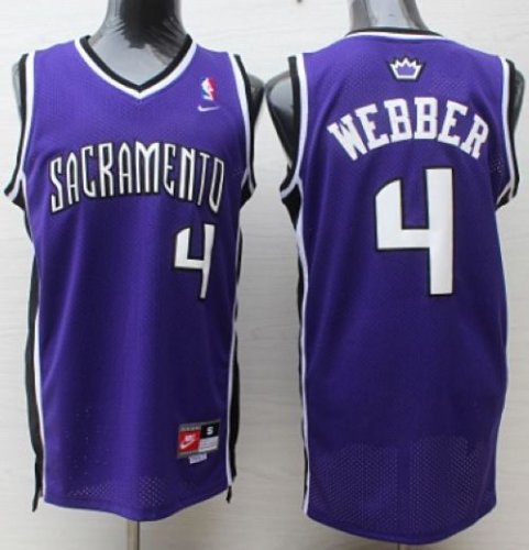 Jerseys Factory Cheap Nike Kings #4 Chris Webber Purple Throwbac
