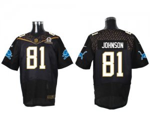 Jerseys Factory Cheap Nike Lions #81 Calvin Johnson Black 2016 P