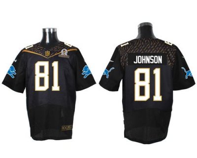 Jerseys Factory Cheap Nike Lions #81 Calvin Johnson Black 2016 P