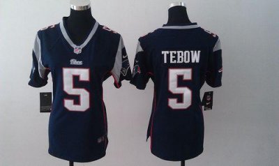 Jerseys Factory Cheap Nike Patriots #5 Tim Tebow Navy Blue Team