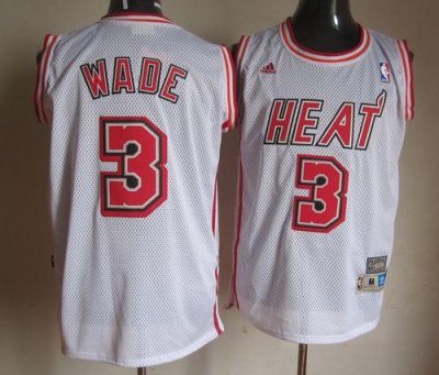 Jerseys Factory Cheap Heat #3 Dwyane Wade White Swingman Throwba