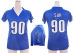 Jerseys Factory Cheap Nike Lions #90 Ndamukong Suh Light Blue Te