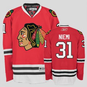 Jerseys Factory Cheap Blackhawks #31 Antti Niemi Embroidered Red