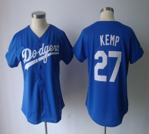 Jerseys Factory Cheap Dodgers #27 Matt Kemp Blue Women's Fashion