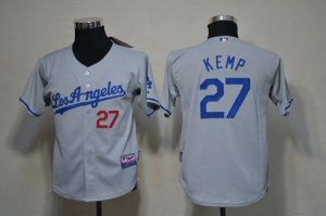 Jerseys Factory Cheap Dodgers #27 Matt Kemp Grey Cool Base Embro