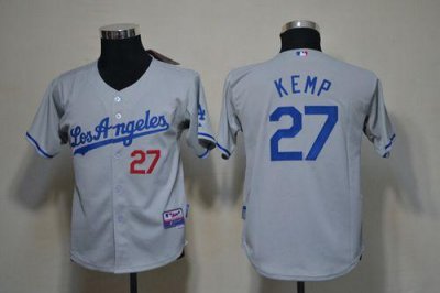Jerseys Factory Cheap Dodgers #27 Matt Kemp Grey Cool Base Embro