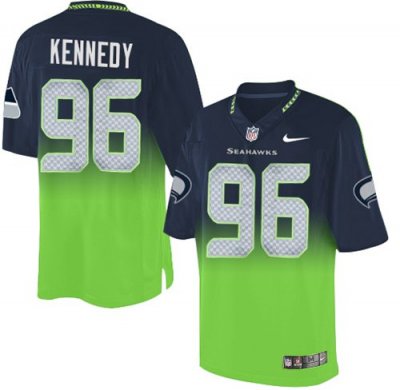 Jerseys Factory Cheap Nike Seahawks #96 Cortez Kennedy Steel Blu