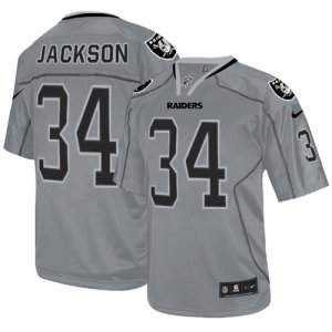 Jerseys Factory Cheap Nike Raiders #34 Bo Jackson Lights Out Gre