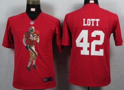 Jerseys Factory Cheap Nike 49ers #42 Ronnie Lott Red Team Color