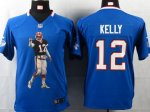 Jerseys Factory Cheap Nike Bills #12 Jim Kelly Royal Blue Team C
