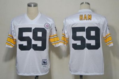 Jerseys Factory Cheap Mitchell And Ness Steelers #59 Jack Ham Wh