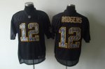 Jerseys Factory Cheap Sideline Black United Packers #12 Aaron Ro