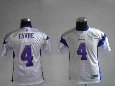 Jerseys Factory Cheap Vikings #4 Brett Favre White Embroidered Y