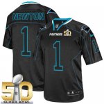 Jerseys Factory Cheap Nike Panthers #1 Cam Newton Lights Out Bla