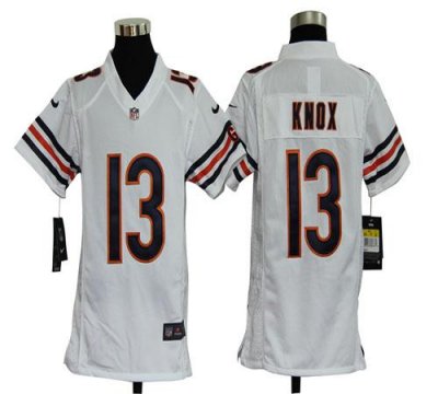 Jerseys Factory Cheap Nike Bears #13 Johnny Knox White Youth Emb
