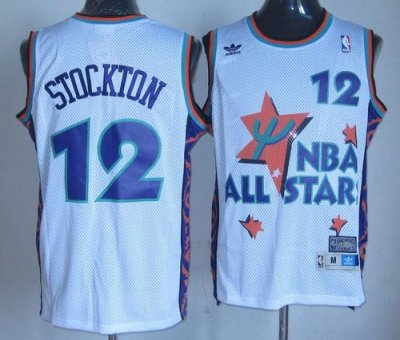 Jerseys Factory Cheap Jazz #12 John Stockton White 1995 All Star