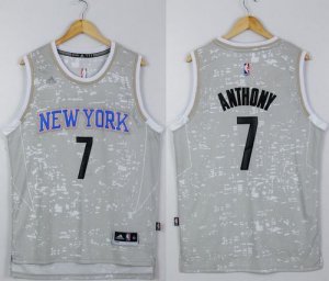 Jerseys Factory Cheap Knicks #7 Carmelo Anthony Grey City Light
