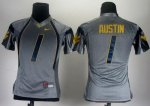 Jerseys Factory Cheap Mountaineers #1 Tavon Austin Grey Women's